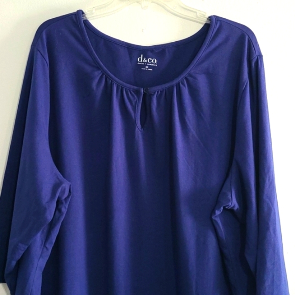 #27 D&CO WOMEN'S  DENIM BLUE BLOUSE SIZE 3X
